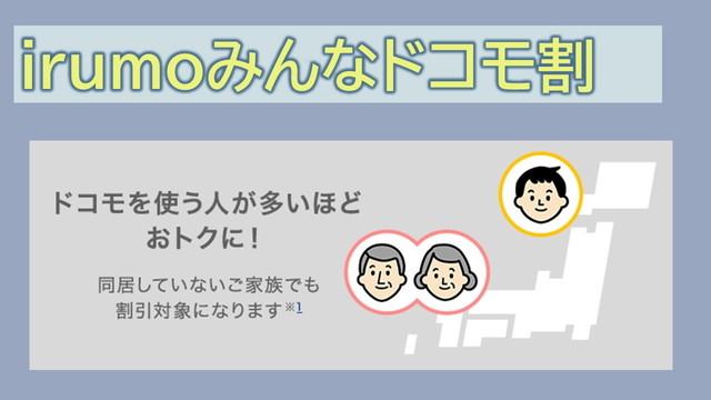 irumoみんなドコモ割カウント対象?割引なし?