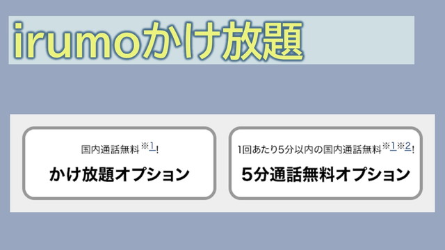 irumoかけ放題5分・24時間含めた料金いくら？