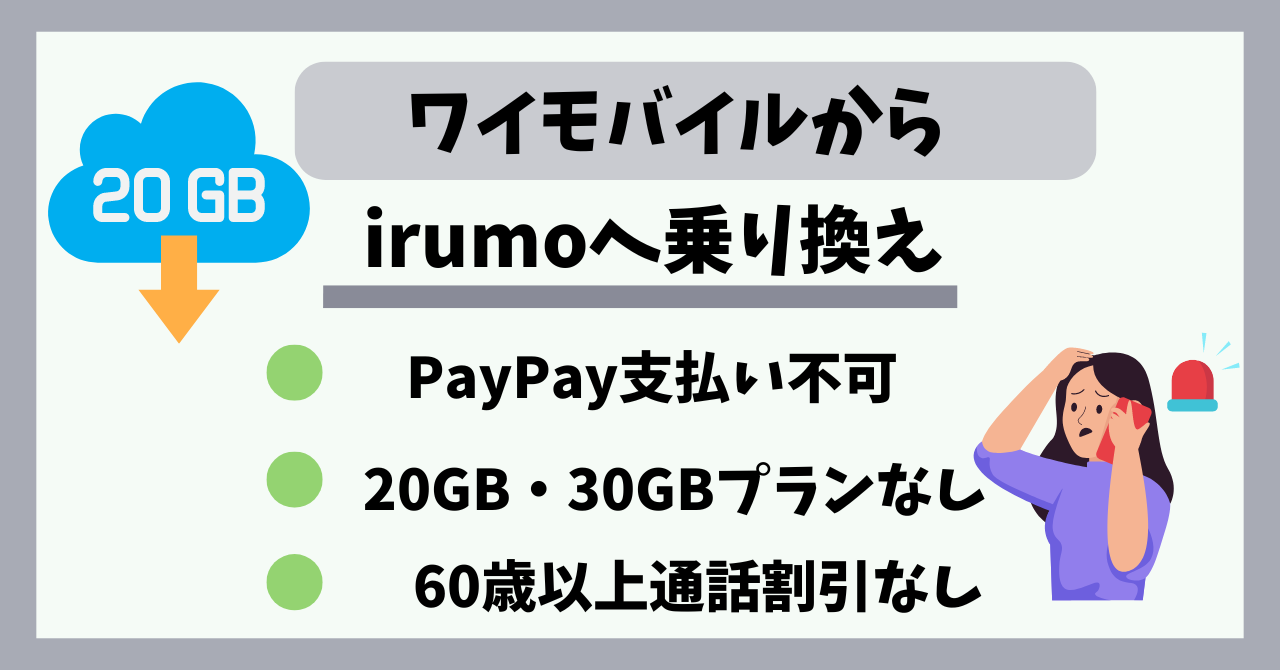 ワイモバイルからirumo乗り換え